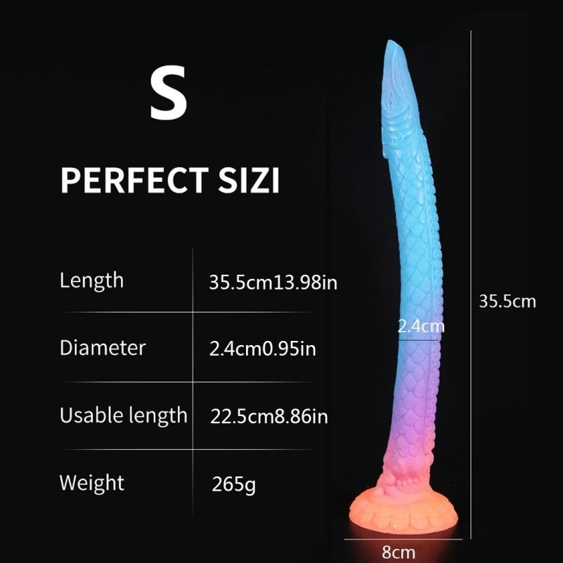 Fantasie Ultra Lange Tentakel Butt Plug Dragon Dildo - Gloeiende Siliconen Anale Expansie en Whip Tool - Afbeelding 5