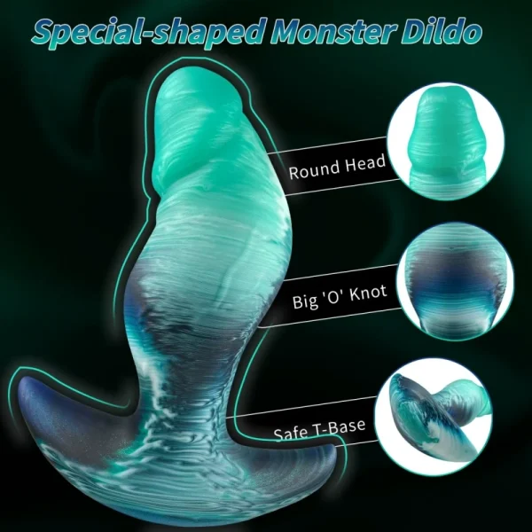 Groene Siliconen Fantasy Dildo Buttplug - Stabiele Ankerconstructie