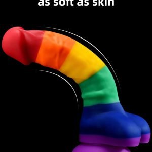 Regenboog Siliconen Buttplug Dildo met Zuignap – Handsfree Vaginale Expansie Masturbatietool