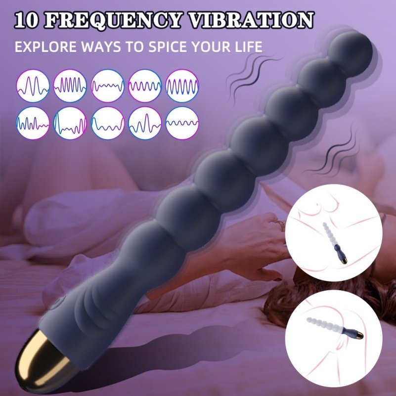 Paarse Vibrerende Anal Beads Buttplug – Intense Stimulatie voor Anale en Clitoriale Extase & BDSM Speeltje - Afbeelding 2