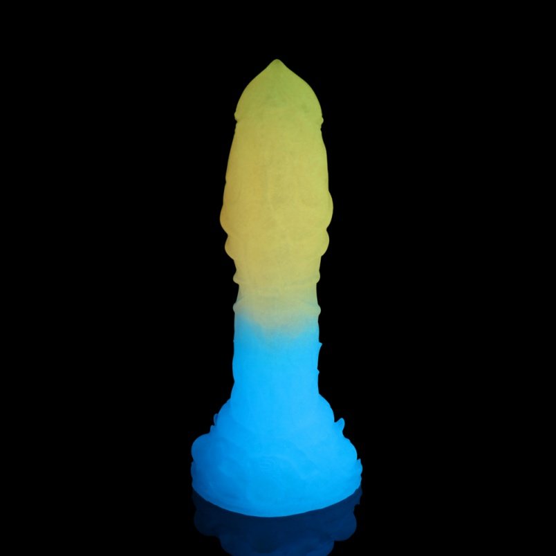 Strap-on Fantasie Gloeiende Siliconen Dragon Dildoe Buttplug met Zuignap – Inbrengbare Vaginale Expansietool