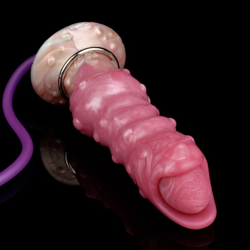 Bloedrode Siliconen Ovipositor Fantasie Dildo - Ingebouwde Expansie en G-Punt Stimulatie Toys