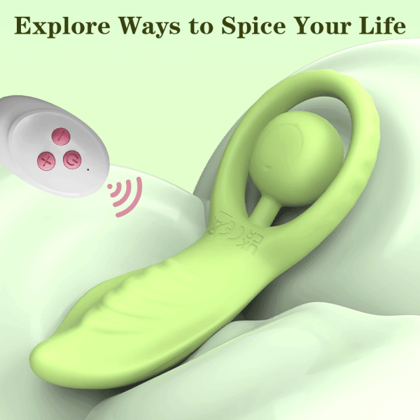 Groene Siliconen Penisrinf met Clitoris Stimulatie – Verlengend en Vergrendelend Seksspeeltje voor Koppels