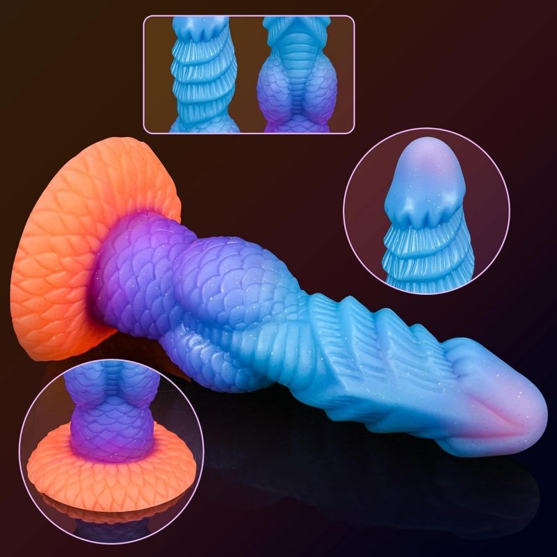 Realistische Squirten Fantasy Dragon Dildo - Spirale Invoegbare Driepunts Stimulatie Tool - Afbeelding 6
