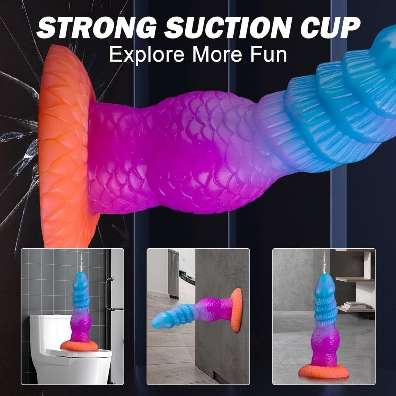 Realistische Squirten Fantasy Dragon Dildo - Spirale Invoegbare Driepunts Stimulatie Tool - Afbeelding 9