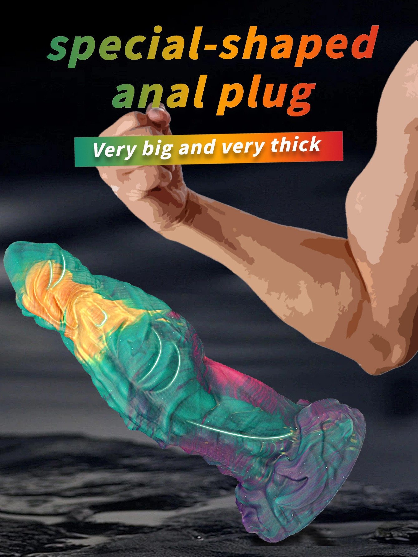Gigantische Fantasie Realistische Dildo Buttplug – Sekstool van Vloeibaar Siliconen met Zachte Textuur - Afbeelding 2