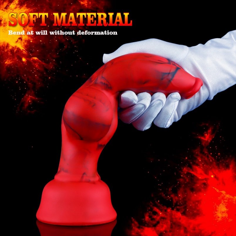 Bloedrode Siliconen Dog Anal Dildo & Buttplug – Lokale Zwelling voor Vaginale Expansie en Intens Genot - Afbeelding 4