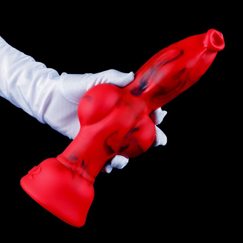 Bloedrode Siliconen Dog Anal Dildo & Buttplug – Lokale Zwelling voor Vaginale Expansie en Intens Genot - Afbeelding 9