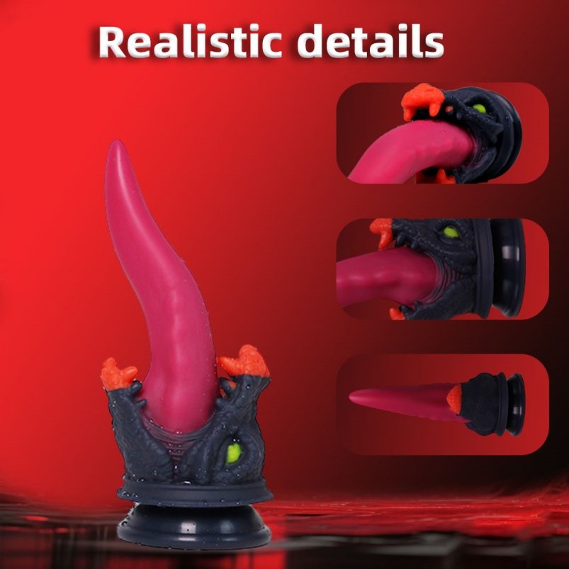 Fantasie Monster Draakkop Anal Dildo Plug - Bloedrode Siliconen Dildo voor G-Spot Stimulatie en Zelfbevrediging - Afbeelding 4