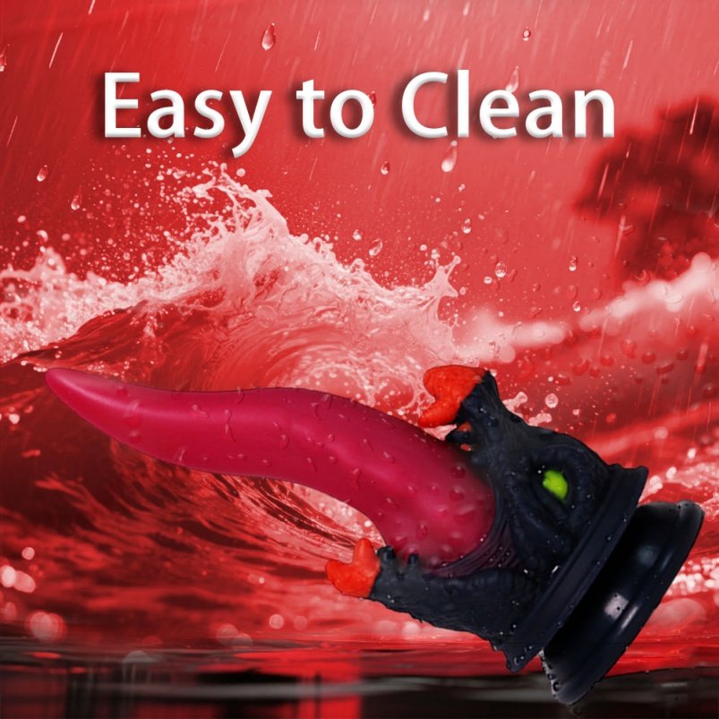 Fantasie Monster Draakkop Anal Dildo Plug - Bloedrode Siliconen Dildo voor G-Spot Stimulatie en Zelfbevrediging - Afbeelding 6