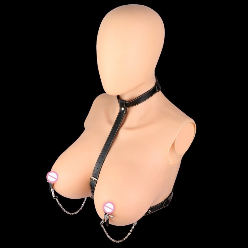Bondage Borst en Tepelklemmen Set - Exclusief voor Vrouwen, Lederen Strap-on BDSM Toys - Afbeelding 4