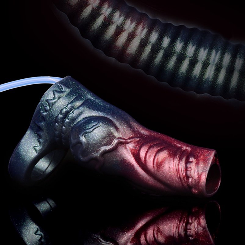 Black-Weapon Silicone Monster Micropenis – Penisrinf Vertragingstoestel Voor Mannen Met Erectiestoornissen - Afbeelding 12