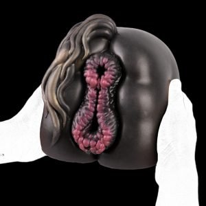 Realistische Zwarte Paard Billen Fantasy Pocket Pussy - Dubbele Kanaalontwerp voor Meerdere Invoeg Sensaties