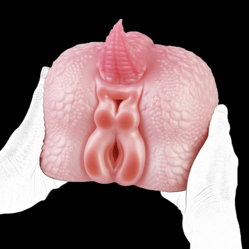 Fantasy Roze Siliconen Draak Billen Pocket Pussi - Penis Invoeg Massage Masturbeerhulpmiddel