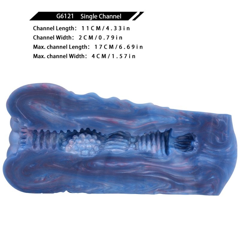 Realistische Qualle Fantasy Enkelkanaal Pocket Pussi - Regenboog Zeekleur Silicone Penis Massagestimulator - Afbeelding 10