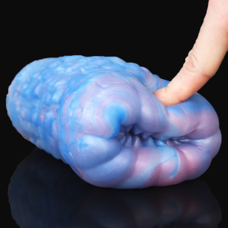 Realistische Qualle Fantasy Enkelkanaal Pocket Pussi - Regenboog Zeekleur Silicone Penis Massagestimulator - Afbeelding 7