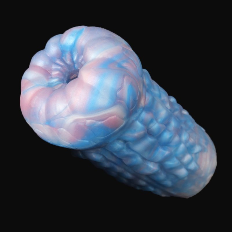 Realistische Qualle Fantasy Enkelkanaal Pocket Pussi - Regenboog Zeekleur Silicone Penis Massagestimulator - Afbeelding 9