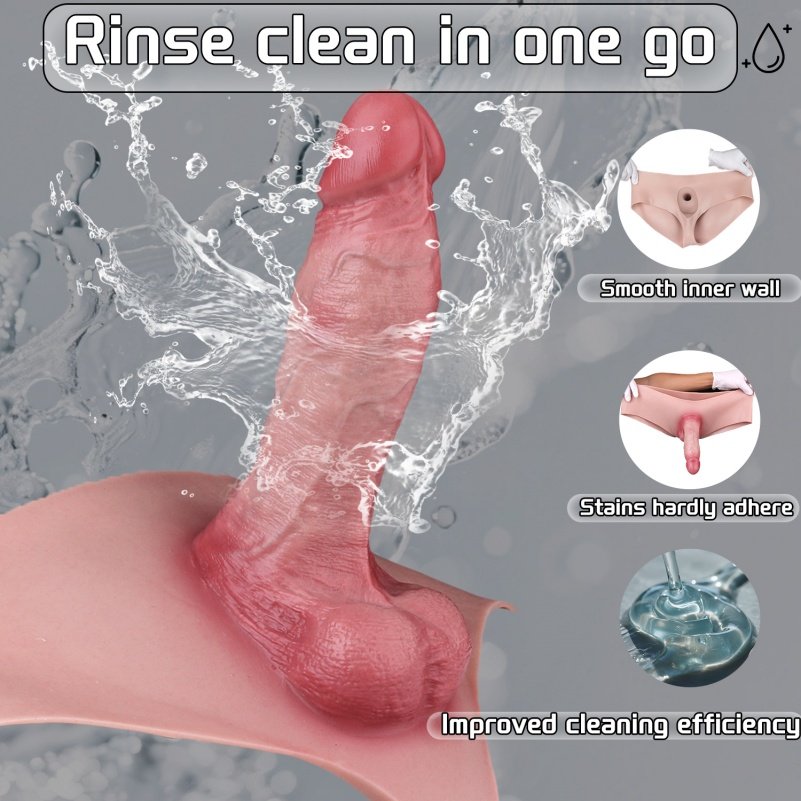 Realistische 6,5 Inch Vlezige Siliconen Micropenis Slip – Verbetering van Mannelijke ED met Penisring Toy - Afbeelding 2