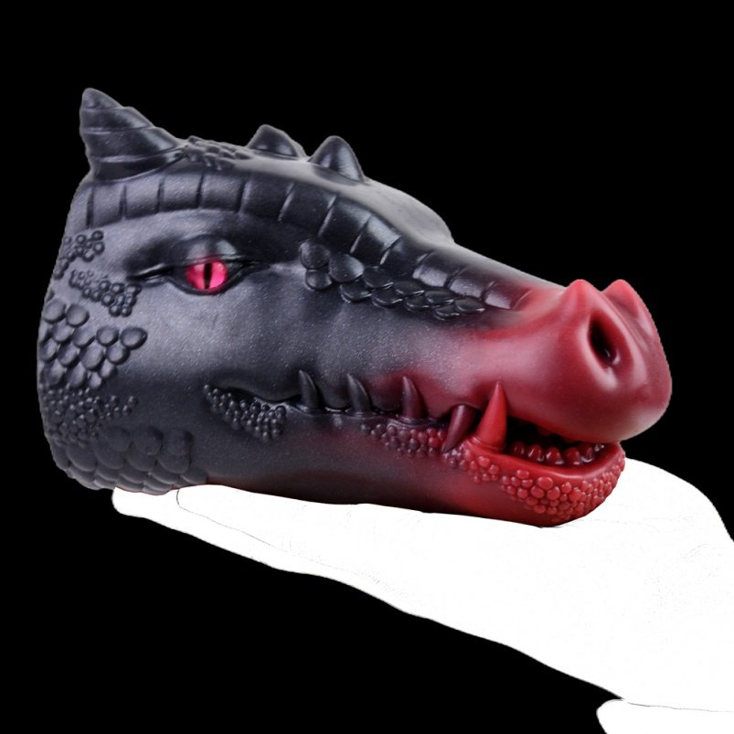 Monster Evil Dragon Mond Blowjob Pocket Pussy - Bloedrode Zwarte Siliconen Penis Masturbeerhulpmiddel - Afbeelding 9