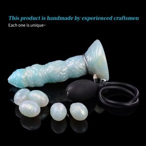 Blauwe Silicone Fantasie Monster Dildo met Ovipositor - Vrouwelijke Vaginale Expansie Seksspeeltje