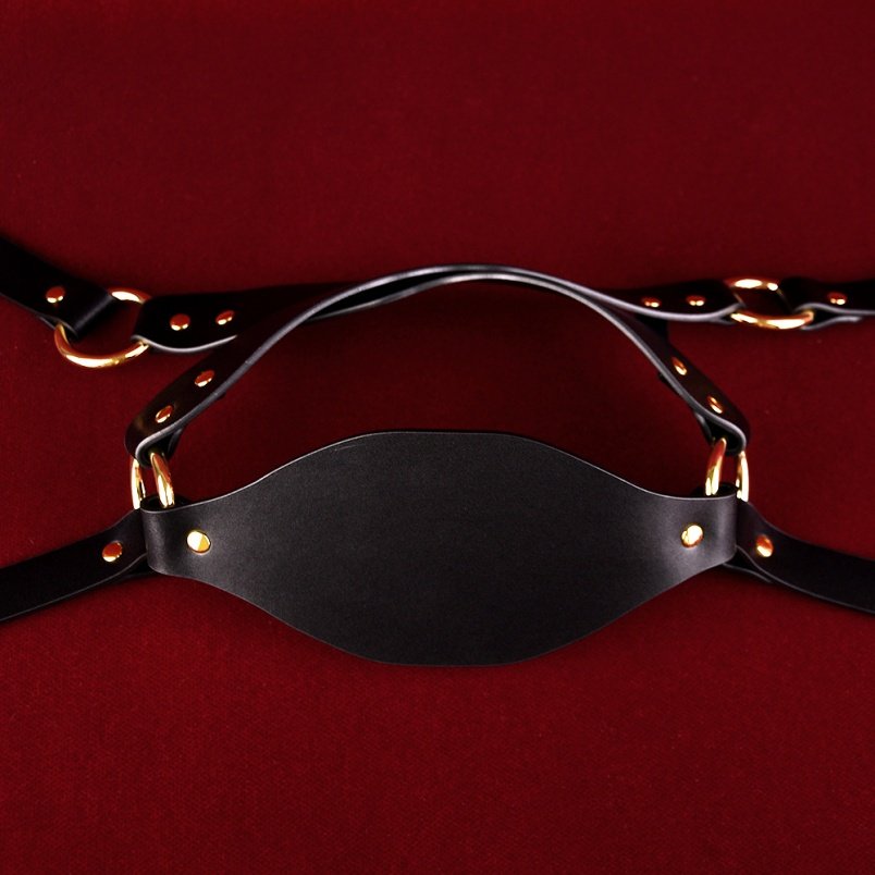 Strapon Zwart Lederen Masker Bondage Kinky - Extreme Seks BDSM Speeltje voor Stellen - Afbeelding 4