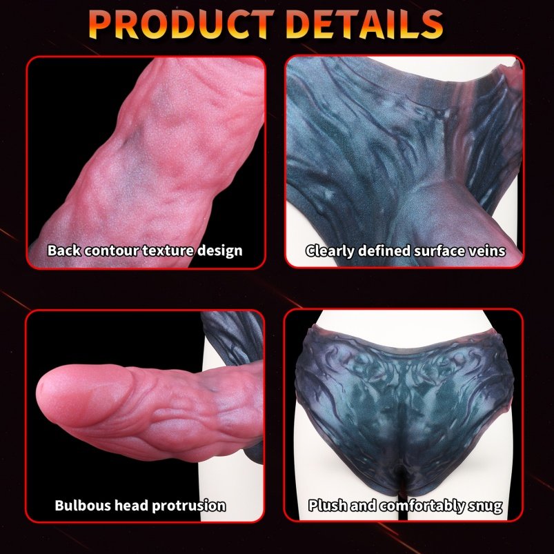 Draagbare Monster Fantasie Piemels Broek - Penis Verlenger Siliconen Penis Ring Tool - Afbeelding 6