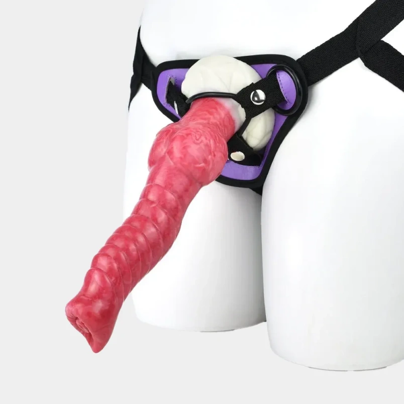 Rode Siliconen Fantasy Monstercock - Strap-On G-Spot Stimulerend Masturbatiespeeltje - Afbeelding 2