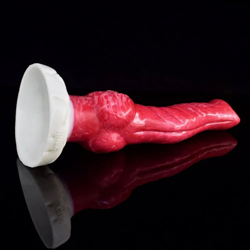 Rode Siliconen Fantasy Monstercock - Strap-On G-Spot Stimulerend Masturbatiespeeltje - Afbeelding 4