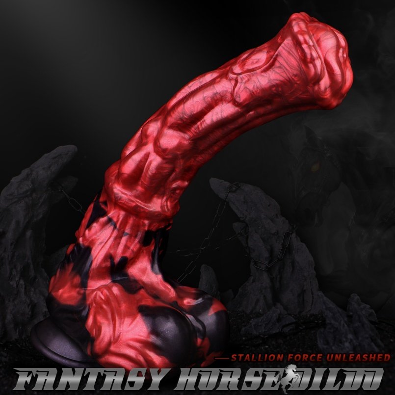 Fantastische Silikon Monsterhorse Dildo Zuignap - Bloedrode Uiterlijk Vrouwelijke Masturbatiespeeltje - Afbeelding 7