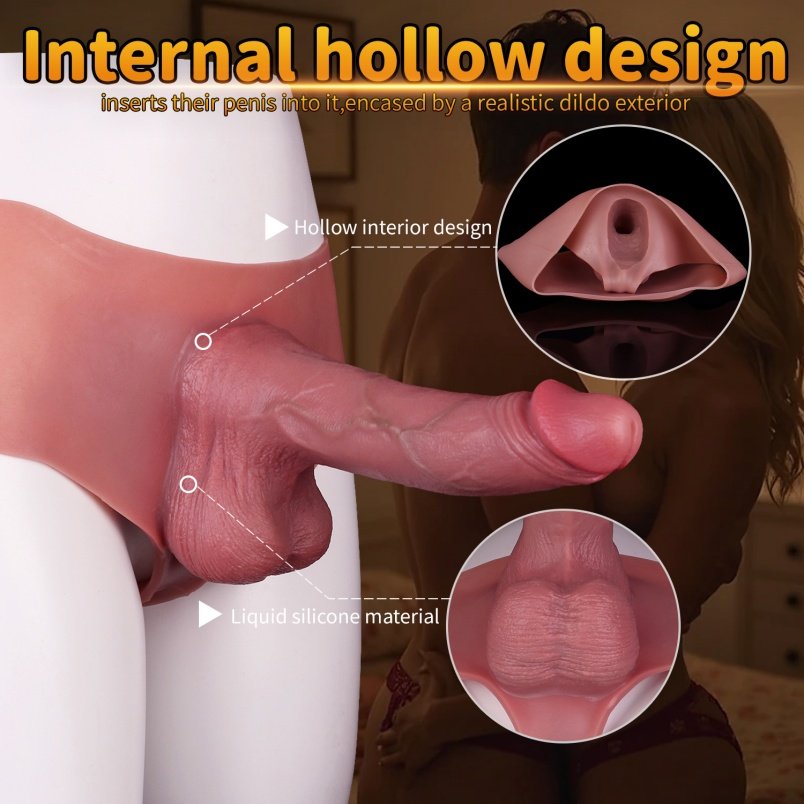 Realistische Vlezig Siliconen Draagbare Micropenis - Verlenging van Erectie en Spermavertraging met Penisring - Afbeelding 6