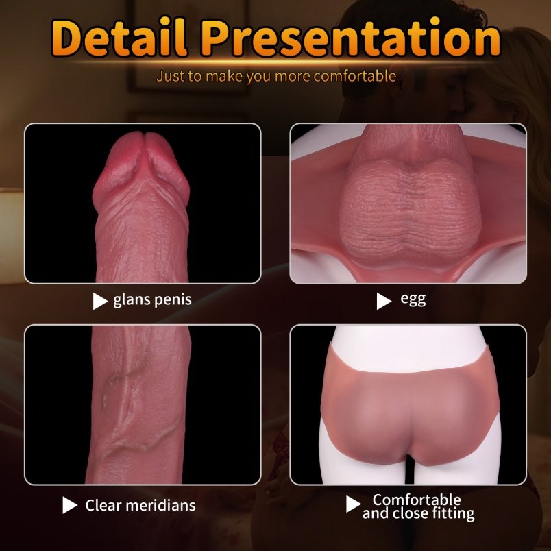 Realistische Vlezig Siliconen Draagbare Micropenis - Verlenging van Erectie en Spermavertraging met Penisring - Afbeelding 7