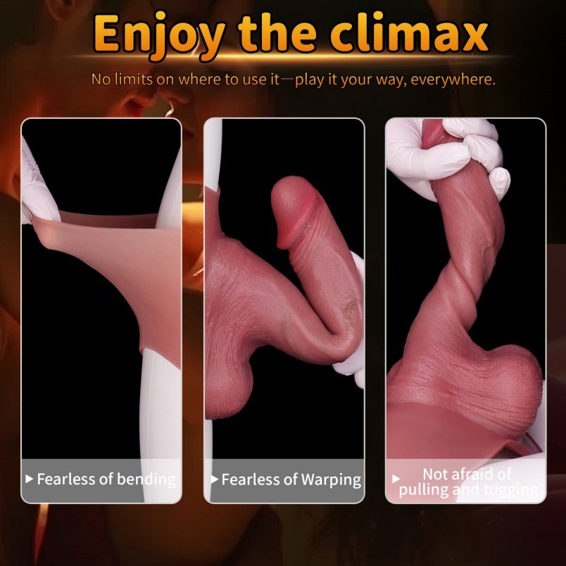 Realistische Vlezig Siliconen Draagbare Micropenis - Verlenging van Erectie en Spermavertraging met Penisring - Afbeelding 8