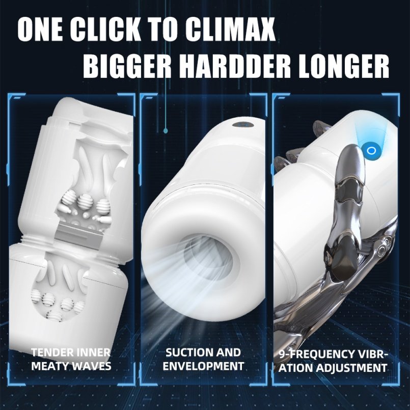 Vibrerende Massage Zuig Penis Blowjob Gerät - Slimme Waterdichte Silicagel Masturberen Cup - Afbeelding 6