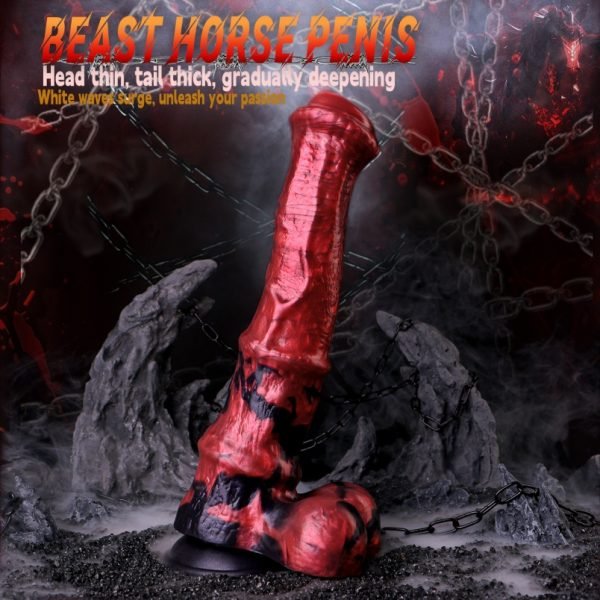 Bloedrode Monster Fantasie Dierenhorse Dildo - Vrouwelijke Vaginale Masturbatie Siliconen Zuignap Speeltje