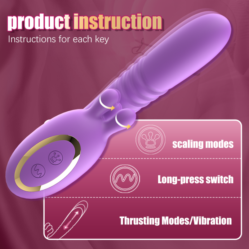 G-spot Vibrerende Fantasie Silicone Stotende Dildo - Vrouwelijke Vaginale Zelfstimulatie Tool - Afbeelding 2