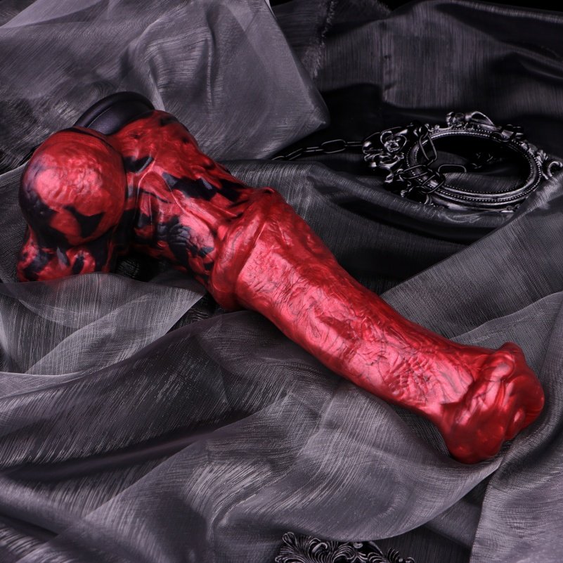 Monster Bloedrode Silikon Fantasie Horsedildo - Invoegbare Vrouwelijke Vaginale Masturbatiespeeltje - Afbeelding 5