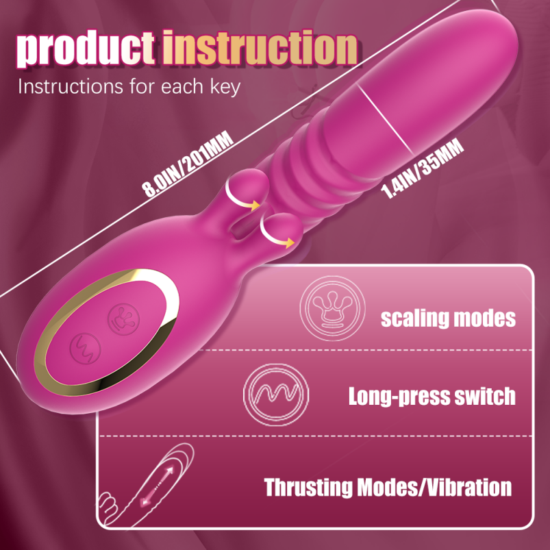 G-spot Vibrerende Fantasie Silicone Stotende Dildo - Vrouwelijke Vaginale Zelfstimulatie Tool - Afbeelding 3