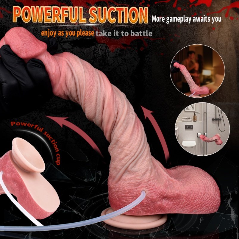 Inzetbare 7.68 Inch Fantasie Realistische Dildo - Draagbare Squirten Siliconen Masturbeerhulpmiddel - Afbeelding 11