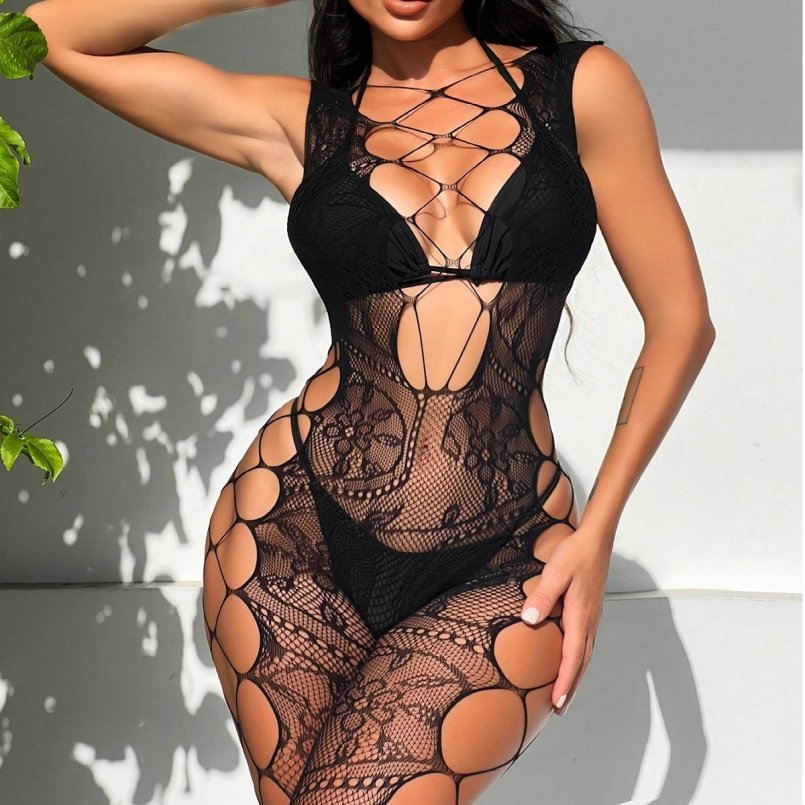 Verleidelijke One-Piece Visnet Lingerie – Voor een Onweerstaanbare Sensuele Look - Afbeelding 5