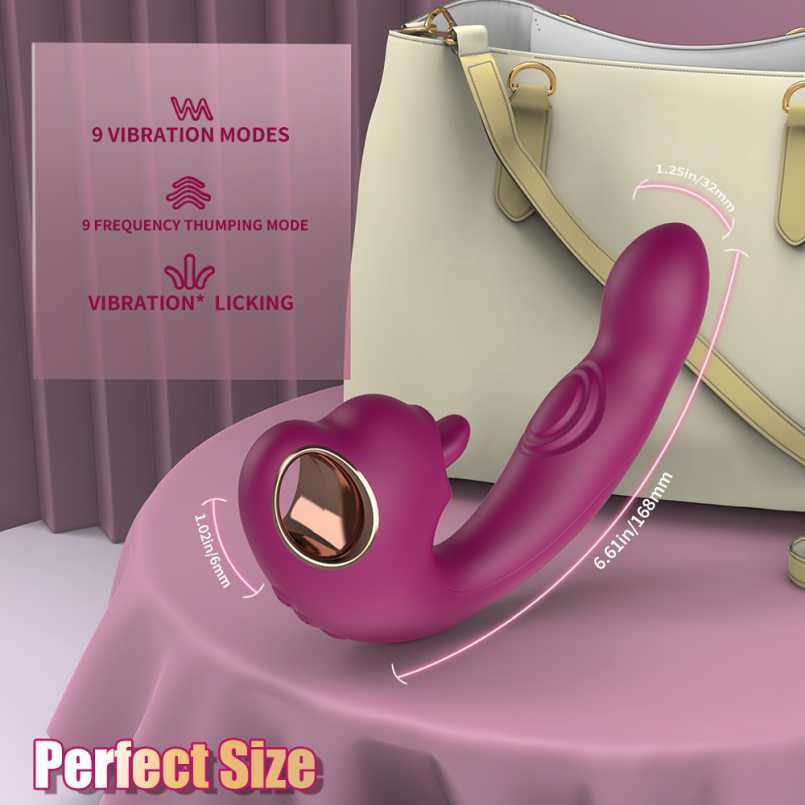 Siliconen G-punt Vibrerende Zuig Clitoris Massagetoestel - Stotende Dildo Masturbator - Afbeelding 3