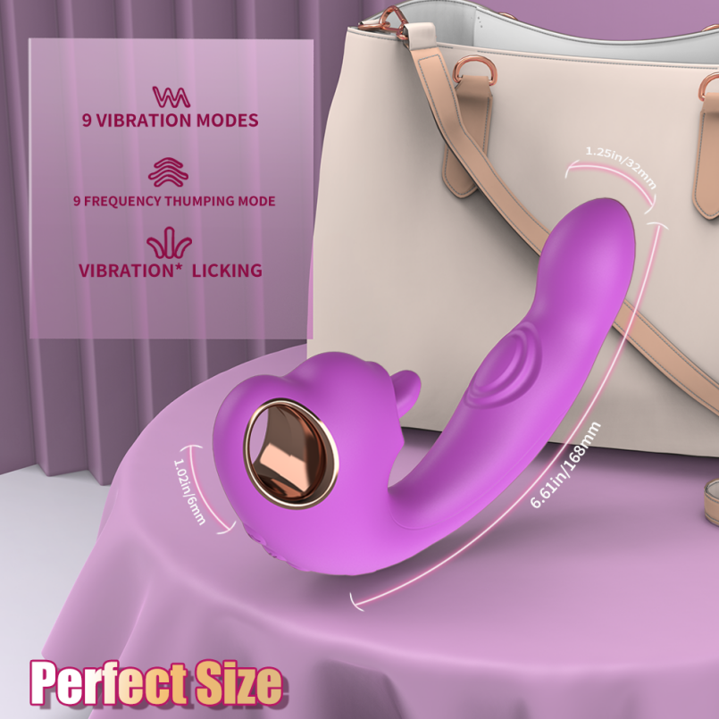 Siliconen G-punt Vibrerende Zuig Clitoris Massagetoestel - Stotende Dildo Masturbator - Afbeelding 4