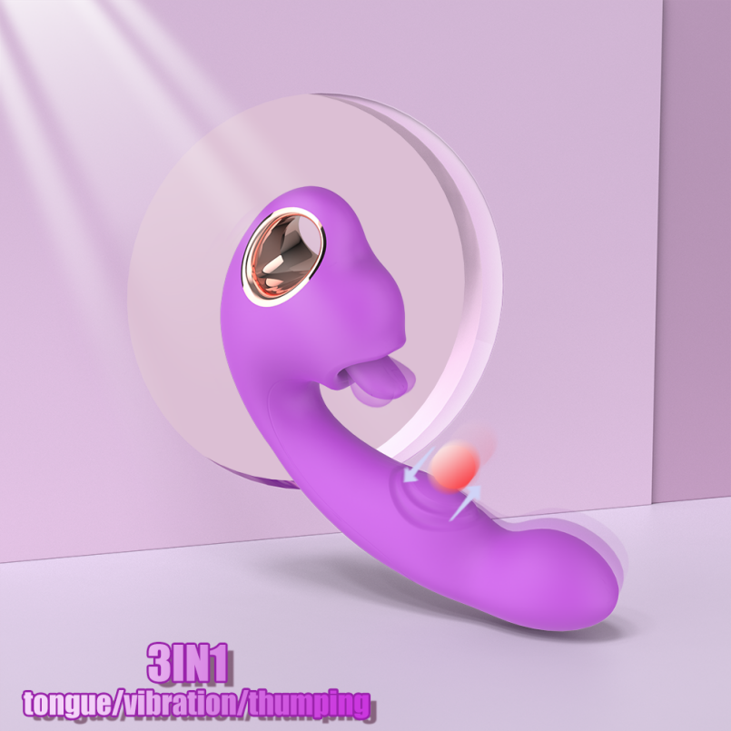 Siliconen G-punt Vibrerende Zuig Clitoris Massagetoestel - Stotende Dildo Masturbator - Afbeelding 7