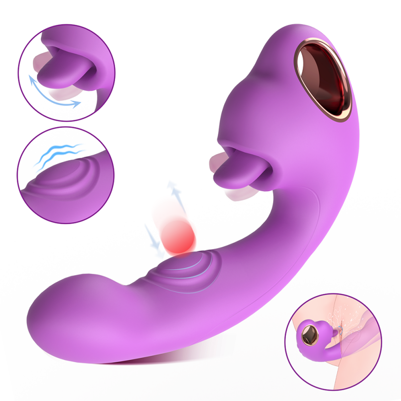 Siliconen G-punt Vibrerende Zuig Clitoris Massagetoestel - Stotende Dildo Masturbator - Afbeelding 8