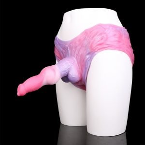 Fantastische Roze Siliconen Hondenstijl Sheath Underwear - Draagbare Vergrotingshulp voor Penisvergroting en Verdikking
