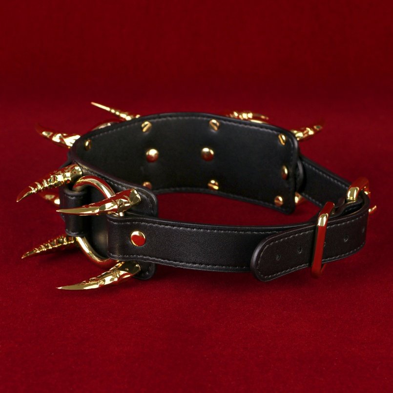 BDSM Zwarte Lederen Halsband Bondage Kinky Seks - Vrouwelijke Strapon Opleidingsfantasie Accessoire - Afbeelding 3