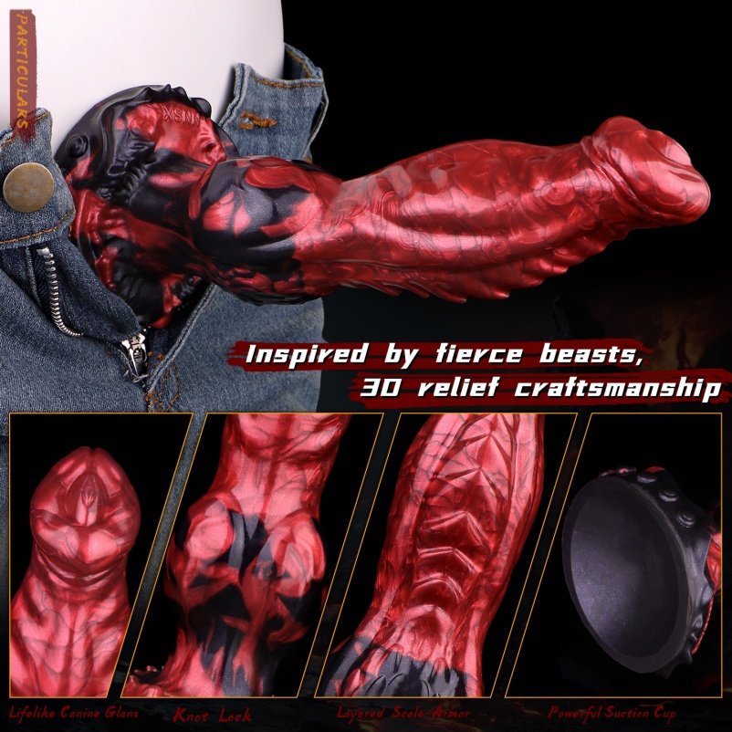 Fantasie Dogmonster Knot Dildo Siliconen Zuignap - Vaginale Lokale Expansie Vrouwelijk Masturbatie Speeltje - Afbeelding 8