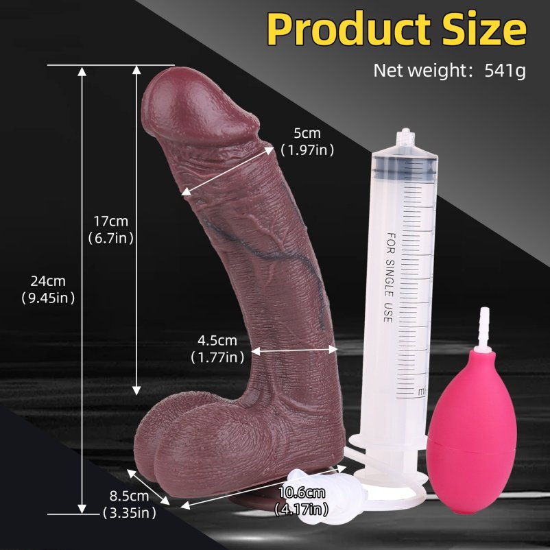 Fantasie Diepe Vlezig Siliconen Squirten Dildo - Met Zuignap voor Handsfree Plezier - Afbeelding 7