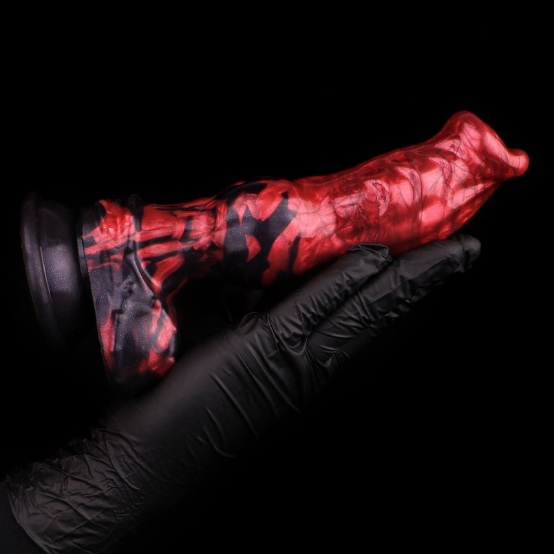 Bloedrode Siliconen Fantasie Monsterdildo - Dogdildo Lockstructuur Vaginale Invoegbare Masturbatie Speeltje
