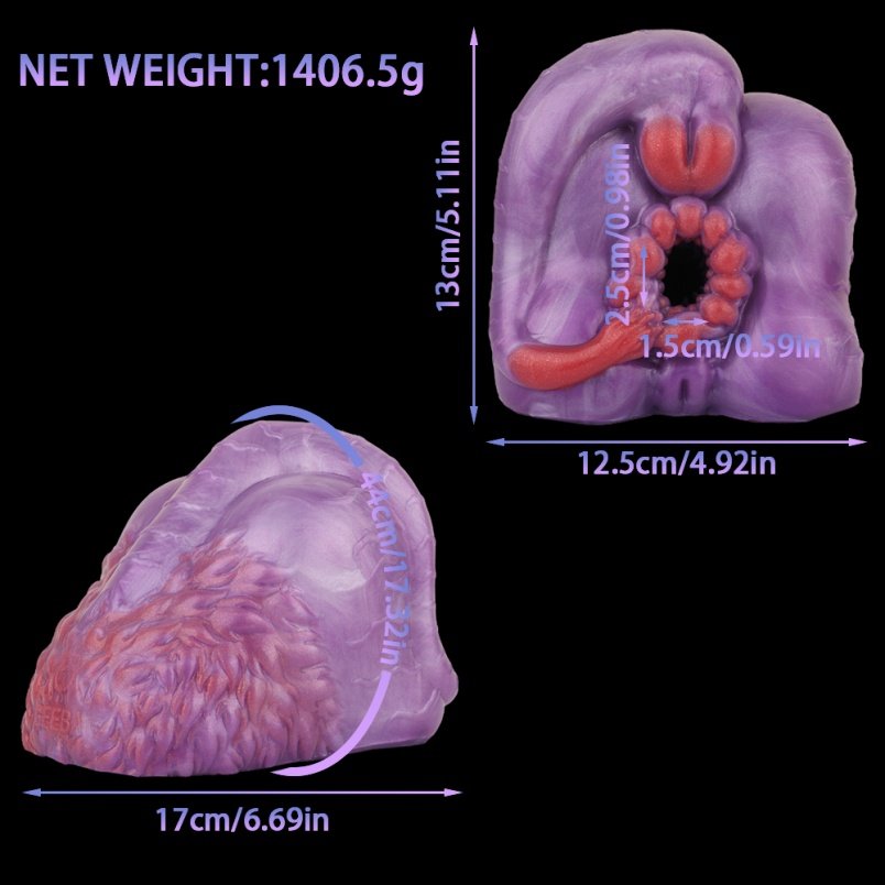 Fantasy Monster Kont Pocket Pussi - Dubbele Kanaal Siliconen Masturbeerontwerp voor Mannen - Afbeelding 10