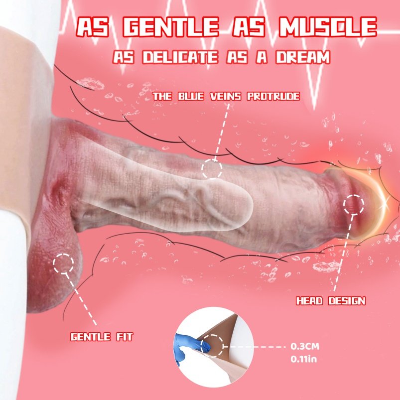 Vleesachtige Siliconen Strap-On Simulatie Penis Sheath Underwear - Vergroten en Verbeteren van Penisvermoeidheid - Afbeelding 6